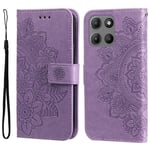 SKALO Motorola Moto G15 4G Mandala Plånboksfodral - Lila Lila