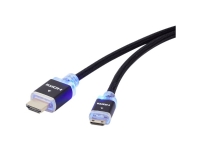 SpeaKa Professional HDMI Tilslutningskabel HDMI-A-stik, HDMI-Mini-C-stik 1.00 m Sort SP-8821976 Audio Return Channel, forgyldte stik, sleeved, med LED, Ultra