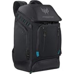 acer PBG591 Predator Utility Gaming Backpack, Water Resistant and Tear Proof Travel Backpack Fits and Protects Up to 17.3" Predator Gaming Laptop, Black with Teal Accents