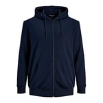 Jack & Jones Men's JJEBASIC Sweat Zip Hood NOOS PS Cardigan Sweater, Navy Blazer, EU4XL US2XL/