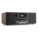 Audizio Neapel stereo DAB-radio med CD-spelare, Bluetooth, FM och internetradio - 60W - Brun, Radio och stereo med FM radio, internetradio, bluetooth CD-spelare med mer.