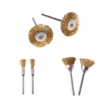 2pcs Brass Wire Brush Bit Soft Metal Gold Copper For Rotar 0 1
