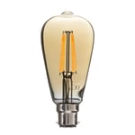 Electriq ST64 Smart dimmable Wifi filament bulb with B22 bayonet fitting - Smoked Amber finish