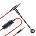Oneodio 3.5mm Aux Audio Cable With Noise Cancelling Microphone Volume Control Mic One-button Mute For Oneodio Headphones 2m
