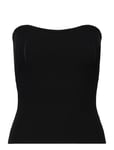 Como Knit Strapless Top Tops T-shirts & Tops Sleeveless Black Second Female