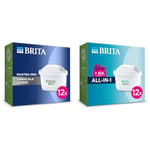 MAXTRA PRO Limescale Expert Water Filter Cartridge 12 Pack - Original BRITA Refill & MAXTRA PRO All in One Water Filter Cartridge 12 Pack - Original BRITA Refill reducing impurities, Chlorine