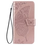 VGANA Case for Xiaomi Poco X3 NFC, Premium Leather Wallet Case Flip Cover. Pink