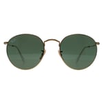 Ray-Ban Sunglasses Round Metal 3447 001 Gold Green Large