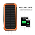 TMISHION Solar Power Bank Portable 20000mAh Banque d'alimentation Solaire de Double USB Charge Rapide DIY Kit Orange