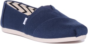 Toms Alpargata Recycled Cotton Espadrille Shoes Navy Womens Size 3 - 8