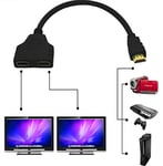 ZYa HDMI Cable 1080P Male to Dual HDMI Female 1 to 2 Way HDMI Splitter Adapter for HDMI HD, LED, LCD, TV(Black)