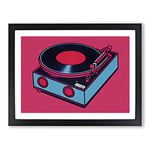 Vinyl Record Player Pop Art Abstract H1022 Framed Print for Living Room Bedroom Home Office Décor, Wall Art Picture Ready to Hang, Black A4 Frame (34 x 25 cm)