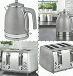 Paradise Home Store Sparkle Grey Kitchen APPLIANCES Kettle, Toaster (Beautify UR Home) (Kettle + Toaster)