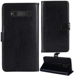 Lankashi Stand Premium Retro Business Flip Leather Case Protector Bumper For Doro 1370/1372 2.4" Protection Phone Cover Skin Folio Book Card Slot Wallet Magnetic（Black）