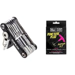 Topeak PT30 Mini Tool, Black & Muc-Off 20131 Puncture Plug Repair Kit - Puncture Repair Kit for Tubeless Bike Tyres - Includes 2-in-1 Puncture Plug/Reamer Tool, 10 Puncture Plugs & Pouch