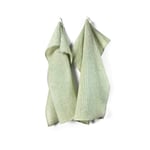 Handduk Kritstreck grön 2-pack, Axlings Linne
