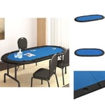 Poker- & spelbord - Living Pokerbord för 10 spelare hopfällbart 208x106x3 cm blå