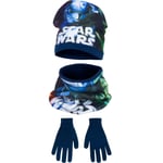 Star Wars Barn Pojkar Vinter Hatt, Snood Och Handskar Set 52cm M