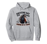 Driving My Husband Crazy One Horse At A Time Funny Horse Pullover Hoodie