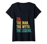 Womens Mens Zia The Man The Myth The Legend Personalized Funny V-Neck T-Shirt