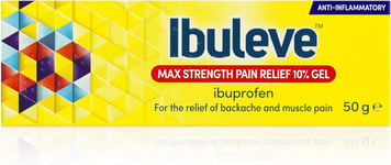 Ibuleve Max Strength Pain Relief 10% Ibuprofen Gel, Maximum 50 g (Pack of 1)