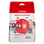 Pack 2 cartouches d'encre Canon Noir PG-560XL et Couleurs CL-561XL + 50 feuilles papier photo