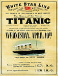 Vintage Retro Titanic inspired Movie 1912 Ship Atlantic White Star Man Cave Pub Shed Bar Novelty Gift Aluminium Metal Tin Wall Décor Sign