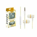 Noise Isolating Super Bass Yellow 3.5mm Plug In-Ear Earphones Headphones MIC