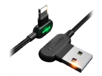 Mcdodo - Lightning-kabel - vinklad USB-hane till vinklad Lightning-hane - 1,2 m - svart