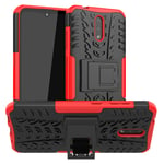 LFDZ Compatible with Nokia 2.3 Case,Heavy Duty Tough Armour Rugged Shockproof Cover with Kickstand Case For Nokia 2.3 (2019) Smartphone (Not fit Nokia 2.2),Red