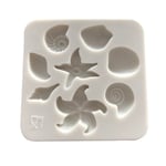 Form Ocean Series Sjöstjärna Sea Shell Conch Shell Fondant Mousse Tårta Dekorativ Lera Epoxi Flytande Form Gray