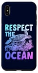 Coque pour iPhone XS Max Respect The Ocean Sea Turtle Surfer Plongée Fleurs