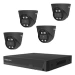 Foscam Fn9108e-T4-2T Black, Kabel, Kupol-Formad, Rj-45, Utomhus, 4500 K, 256 Gb
