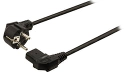 Waytex 51108 Câble d'alimentation secteur coudé 1,8 m Noir
