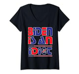 Womens Biden Is An Idiot funny saying gifts for anti Biden V-Neck T-Shirt