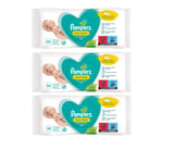 3 x Pampers Baby Wipes Sensitive New Baby (50 Wipes)