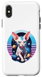 Coque pour iPhone X/XS Chat Sphynx sans poils volant dans l'espace Animal amoureux