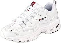 Skechers ENERGY TIMELESS VISION, Women's Low-Top Trainers, White (White Leather/Red & Navy Trim Wml), 7 UK (40 EU)