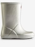 Hunter Kids First Classic Wellington Boot, Silver, Size 7 Younger