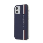 Genuine U.S. Polo Tricolor Vertical Stripes for Apple iPhone 12 Mini - Navy