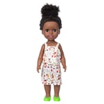 Poupée noire fille Afro-américaine de la peau noire poupée bébé poupée en vinyle de 13 pouces avec cheveux bouclés mignons collection d'art pour anniversaire d'enfant garçon fille (A)