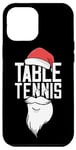 Coque pour iPhone 14 Pro Max Tennis De Table Chapeau De Noël Père Noël Ping Pong Tennis