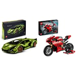 LEGO 42115 Technic Lamborghini Sián FKP 37 Race Car Model Building Set, Exclusive Advanced Collectable Set & 42107 Technic Ducati Panigale V4 R Motorbike, Collectible Superbike Display Model