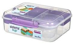 Sistema Bento Box To Go Lunch Box With Yoghurt/Fruit Pot 1.65 L Bpa-Free Recyclable With Terracycle Misty Purple