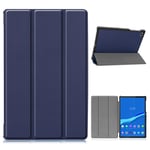 Lenovo Tab M10 FHD Plus durable tri-fold leather case - Dark Blue