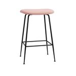 Beetle Counter Stool, Conic Base Brass, Fabric Cat. 3 Gubi Velvet (Velutto) G075/129, Matching Piping