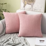 2-delade Kuddfodral, Mjuka och Bekväma, för Vardagsrum och Sovrumsdekoration, (utan Innerkudde) 45*45cm rosa