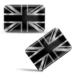 Biomar Labs® 2 x Sticker 3D Domed Gel Silicone Silver Stickers England UK Flag Car Motorcycle Bicycle Window Door PC Mobile Phone Tablet Laptop F 125