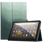 Dadanism Case for All-New Kindle Fire HD 10 Tablet(11th Generation 2021 Release) & Fire HD 10 Plus Tablet, Premium PU Leather Lightweight Slim Smart Stand Cover with Auto Wake/Sleep, Pine Green