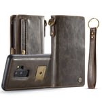Brun CaseMe Plånboksfodral med Magnetskal PU-läder för Galaxy S9 Plus | Kortfack | Magnetic Wallet | CaseMe